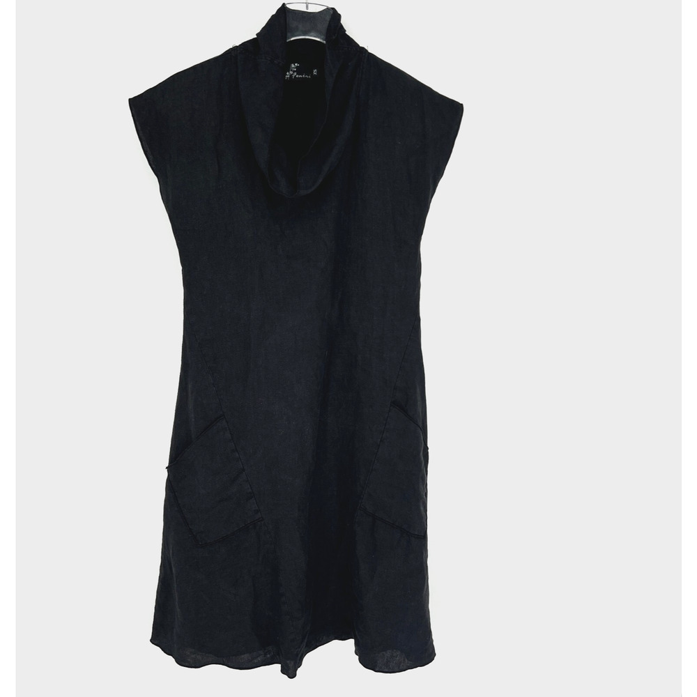 Fenini Dress Womens XS Linen Black Lightweight Tank Classic Eco‎ Sustainable